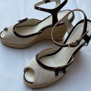 Louis Vuitton Espadrille wedge peep toe sandals